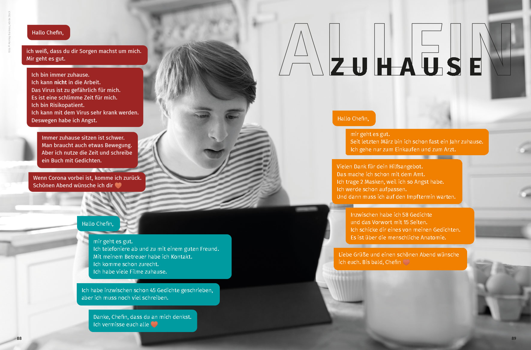 Innenseiten Buch Beschränkt-Befreit Grafikbüro Tine Hellwig 