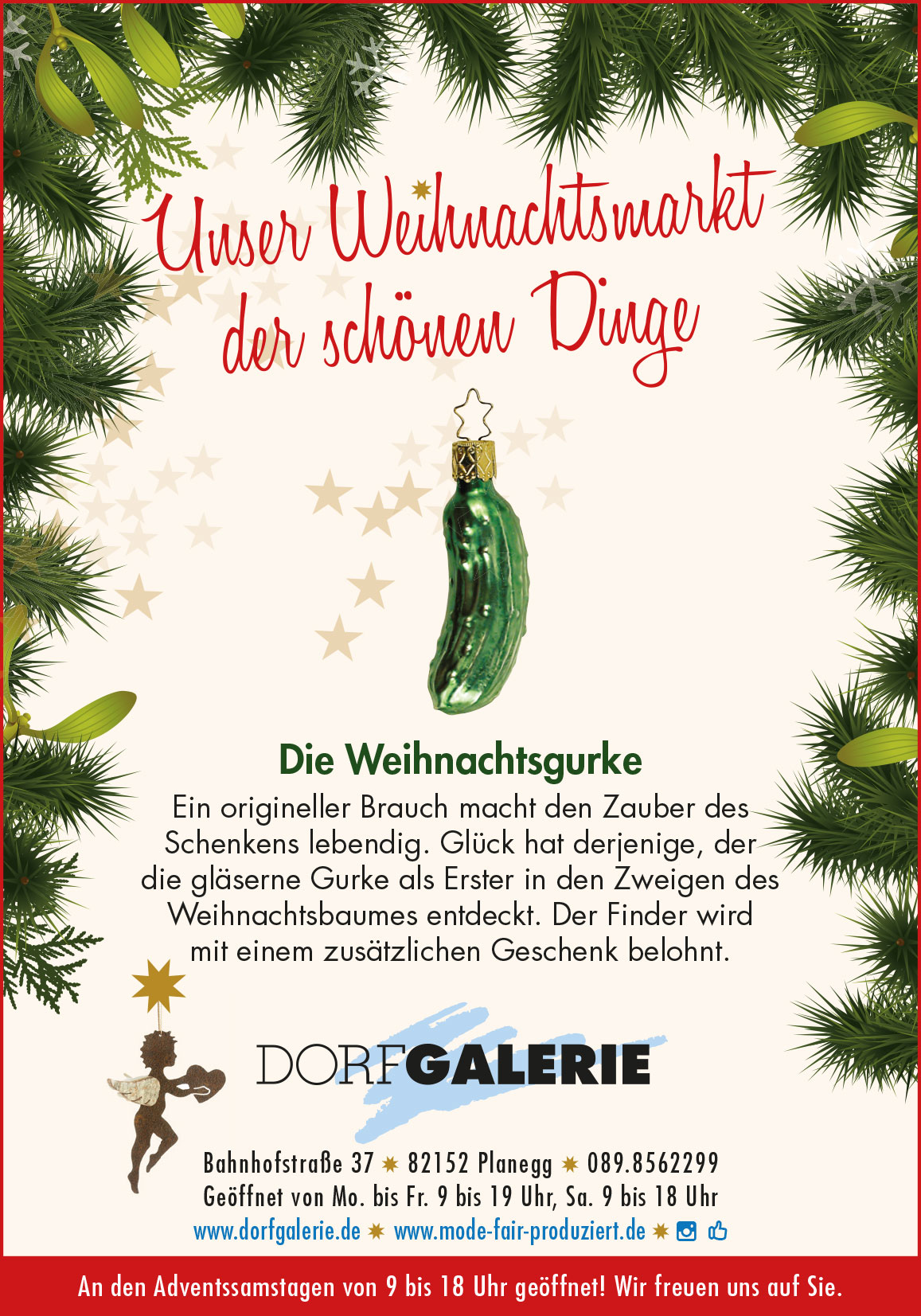 Anzeigengestaltung Dorfgalerie Weihnachtsmarkt