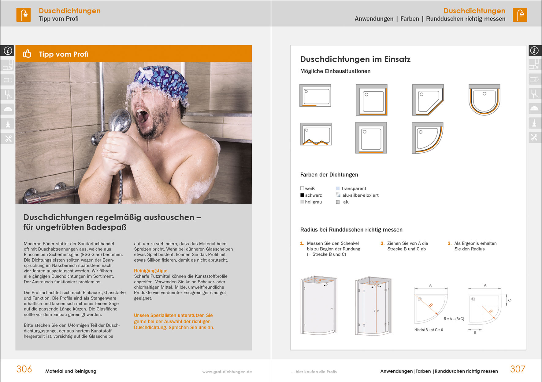 Katalogseite Inhalt Duschdichtungen