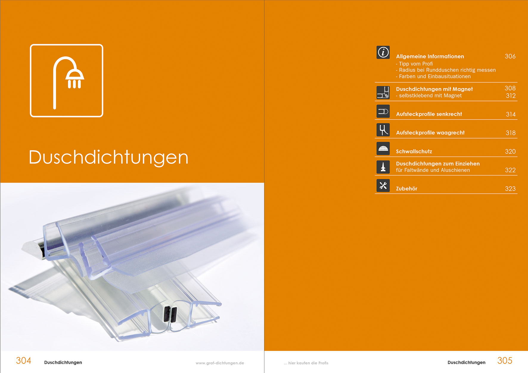 Kapitelgestaltung Duschdichtungen