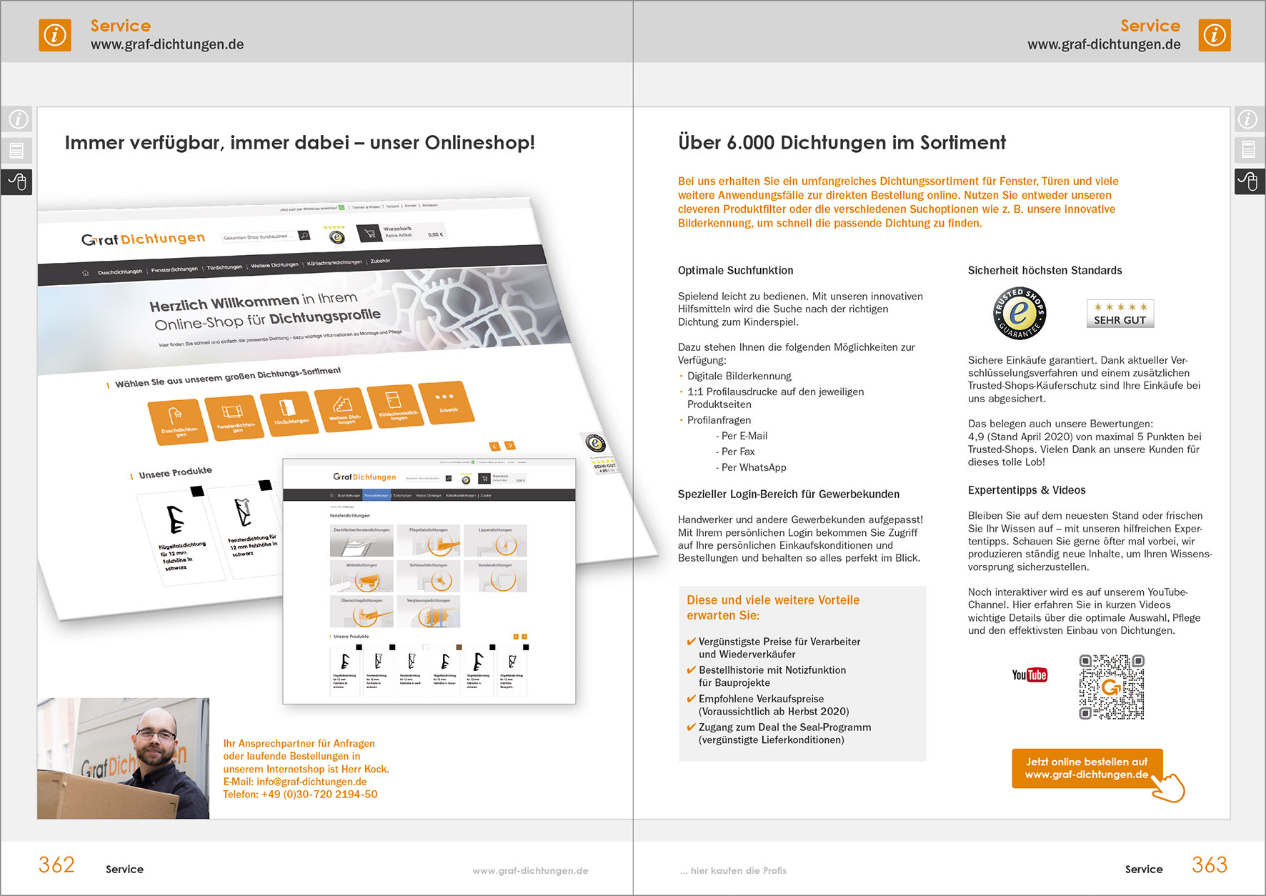 Katalogseite Internet-Shop Graf Dichtungen