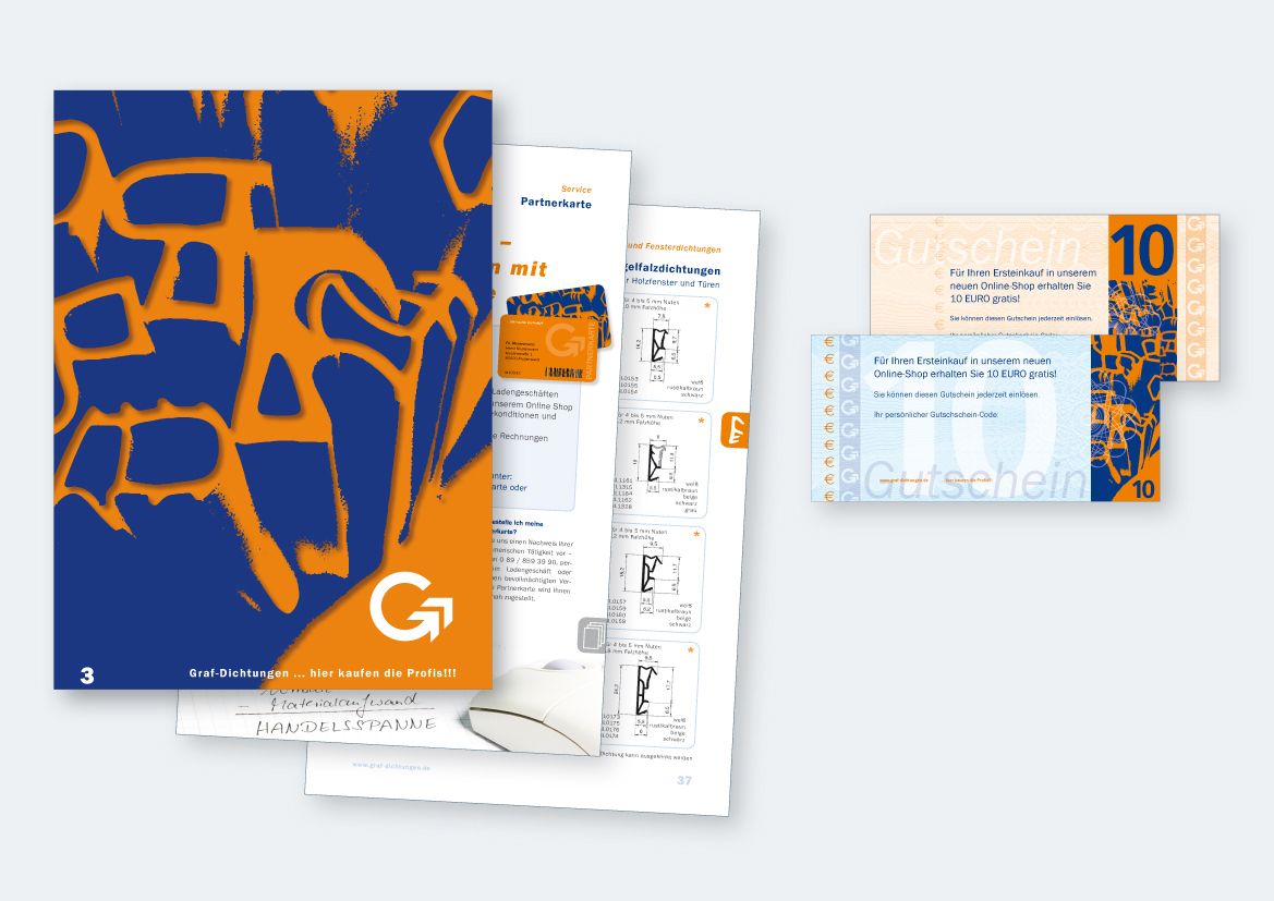Katalogdesign und Gutscheine Graf Dichtungen GmbH