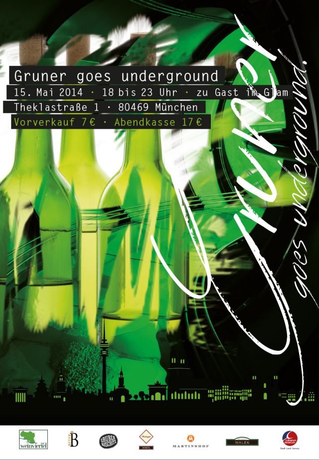 Plakatgestaltung Weinverkostung Gruner