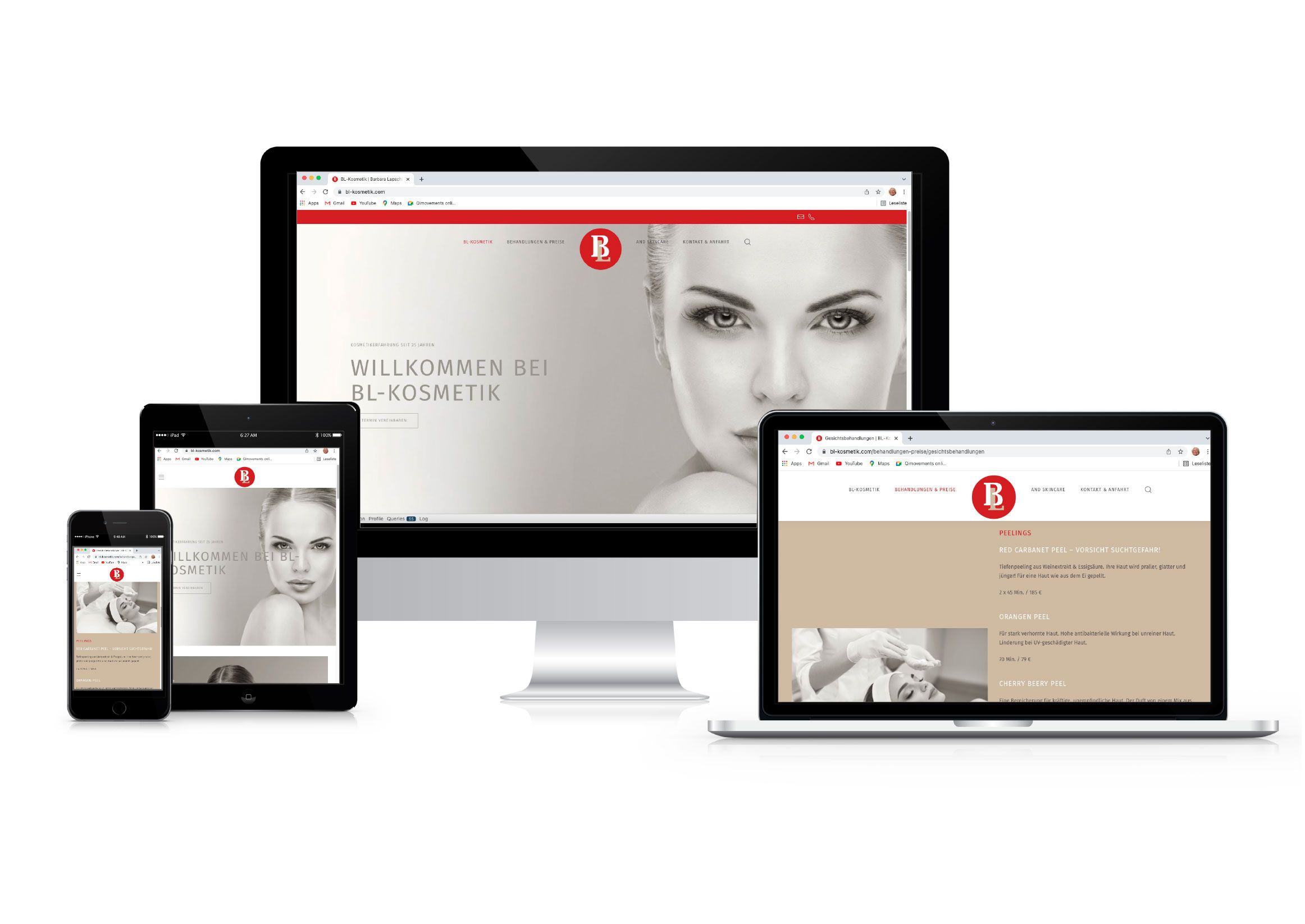 Webdesign für BL-Kosmetik